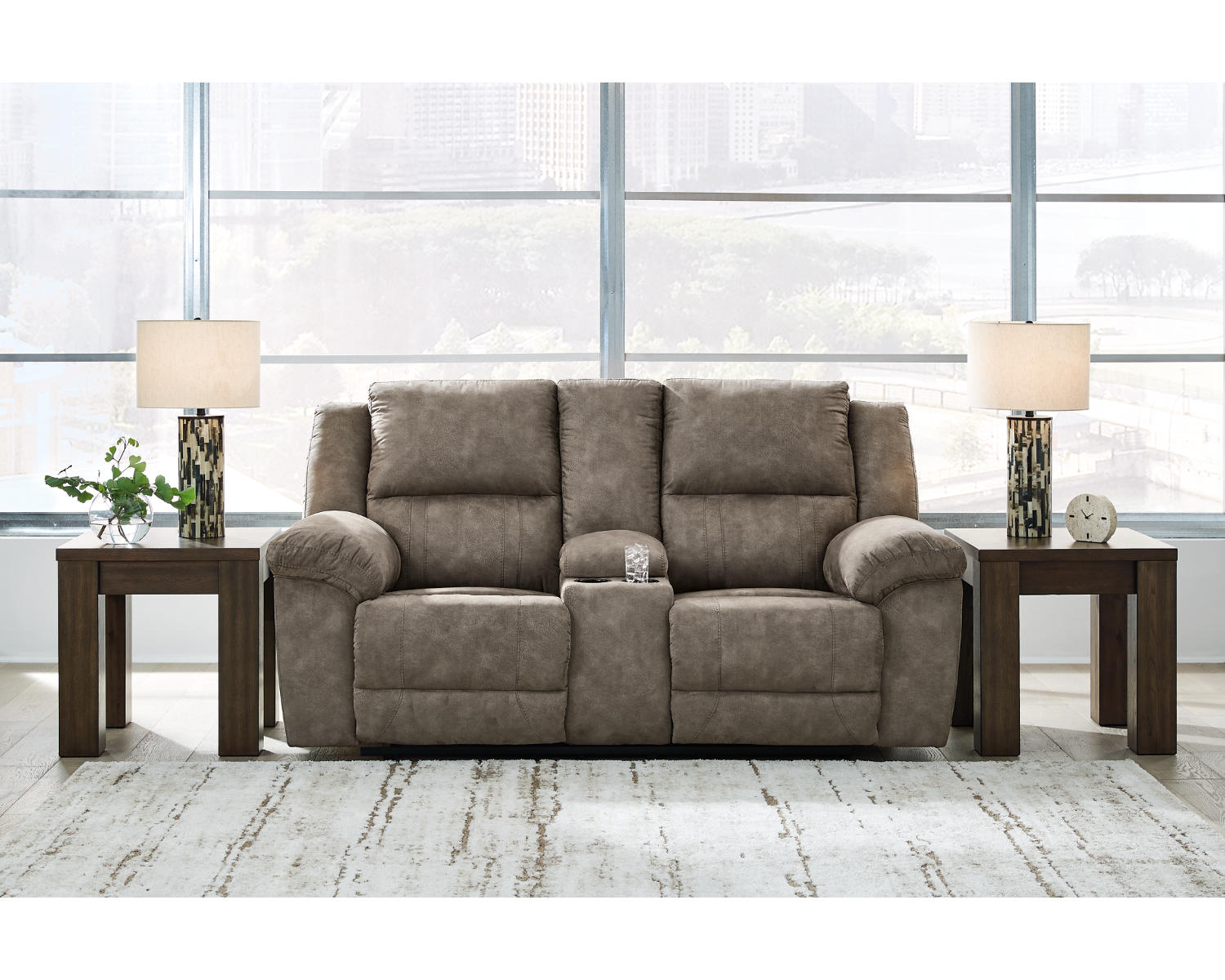 Laresview Reclining Loveseat with Console