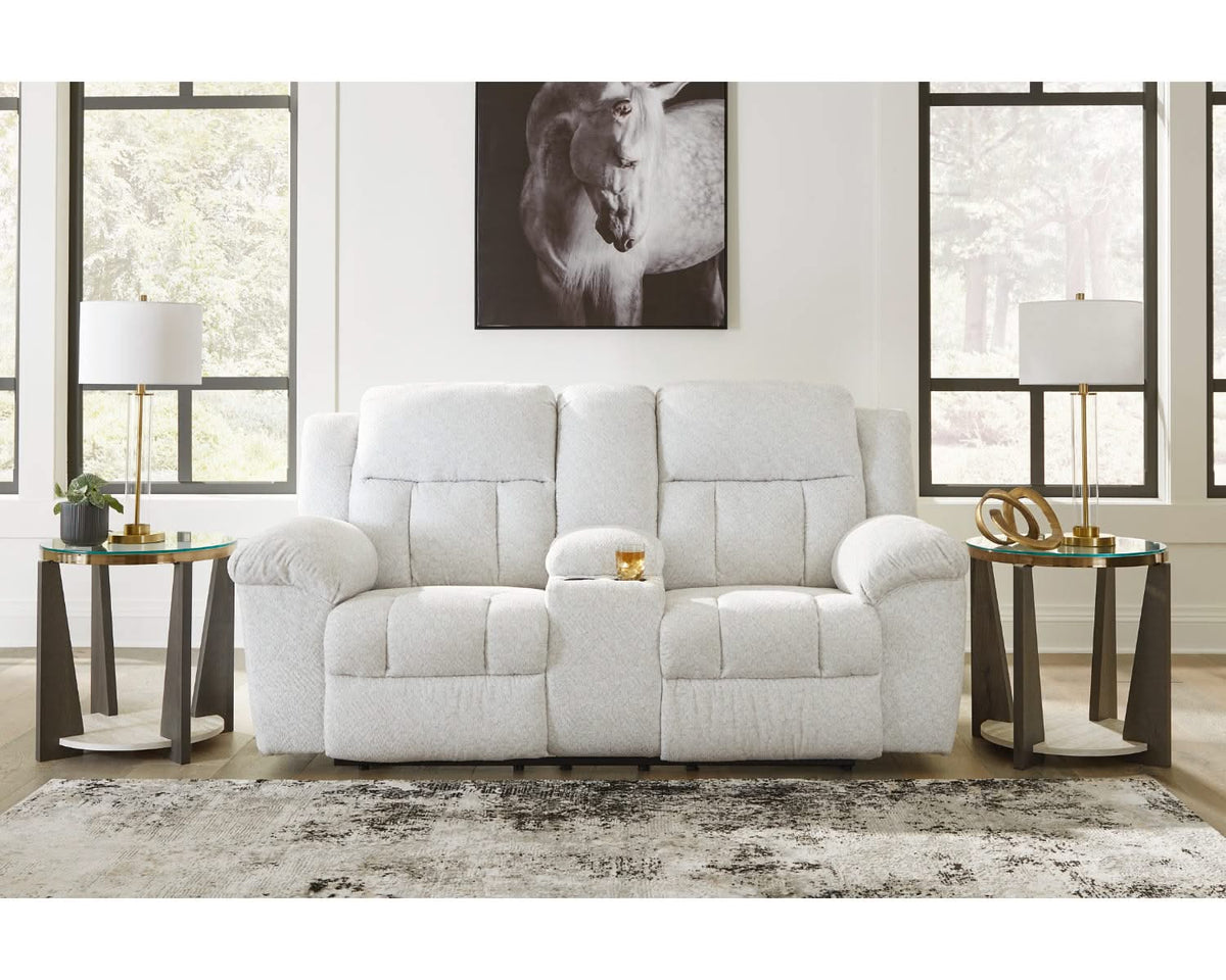 Loveseat reclinable Frohn con consola