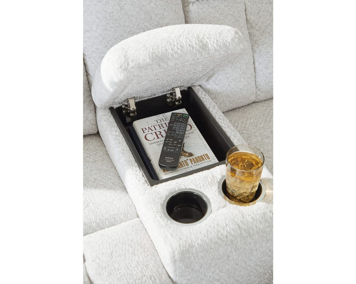 Loveseat reclinable Frohn con consola