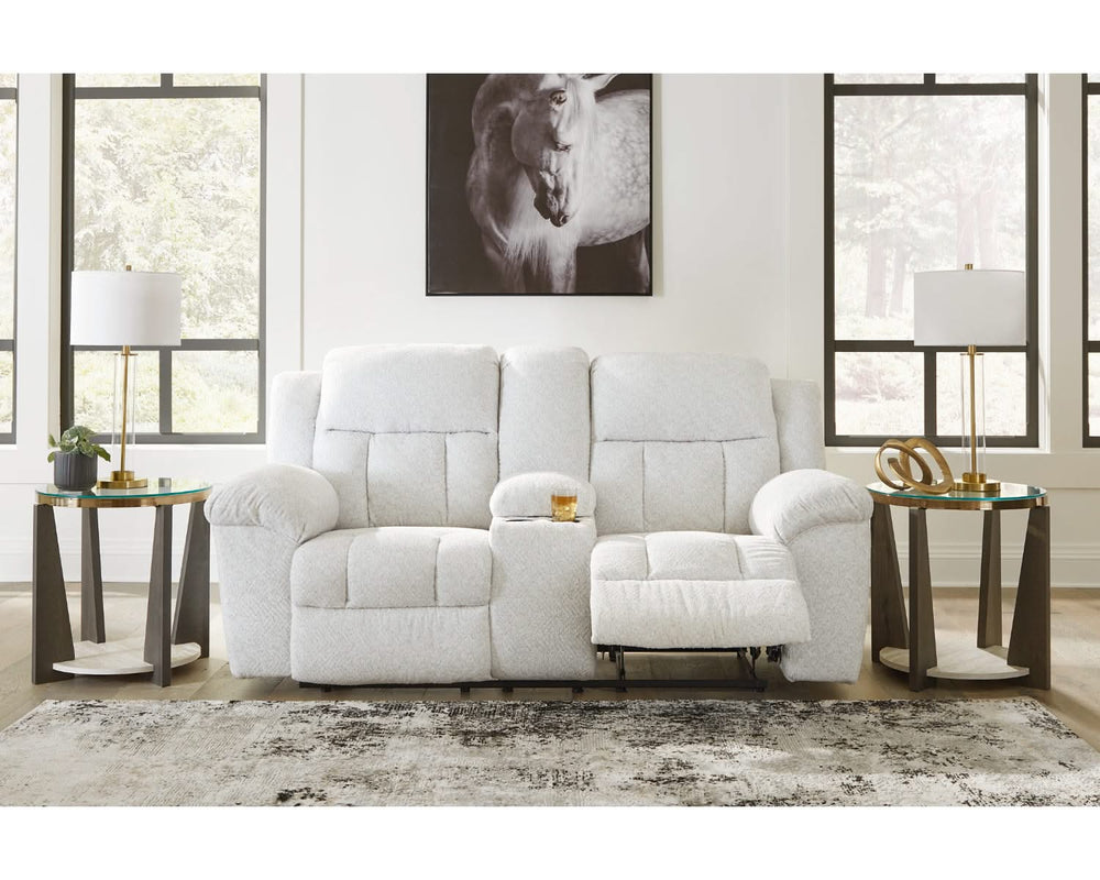 Loveseat reclinable Frohn con consola
