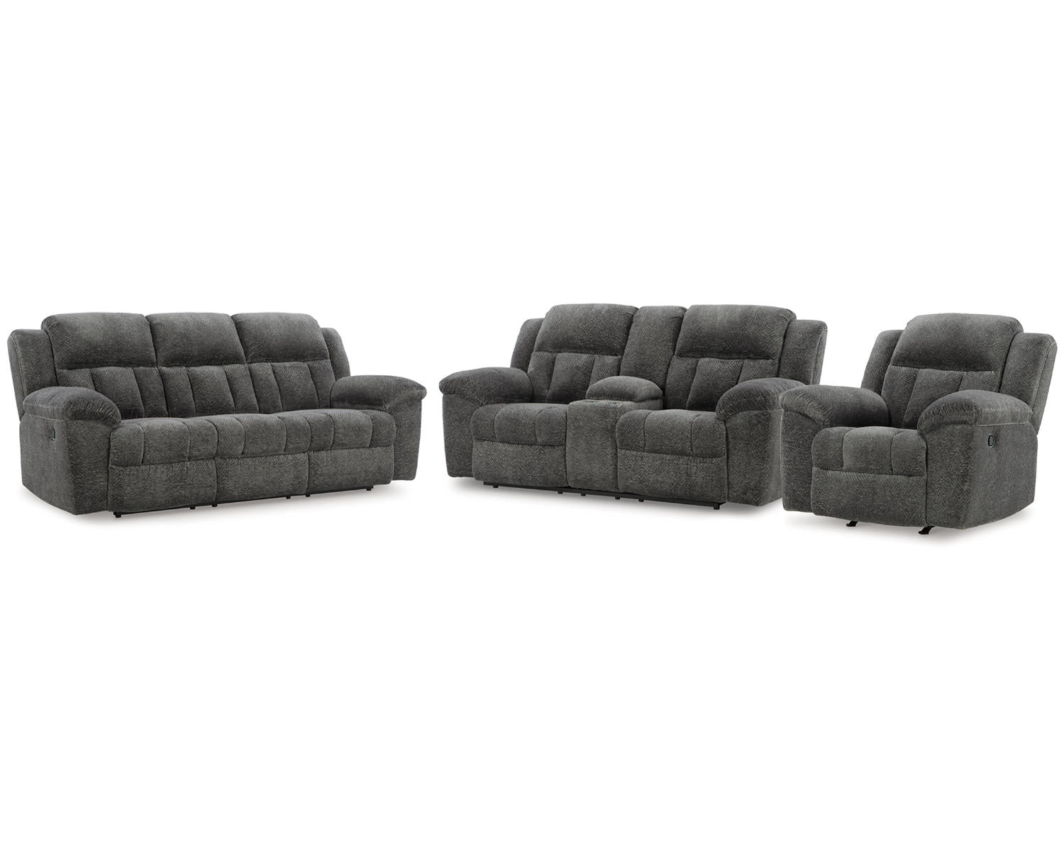 Frohn Reclining Sofa, Loveseat and Recliner