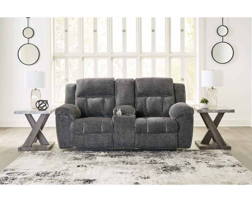Loveseat reclinable Frohn con consola