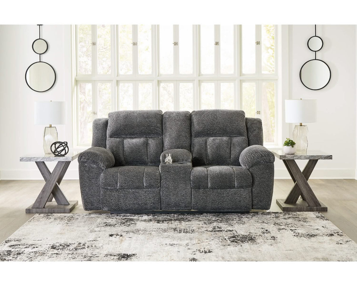 Loveseat reclinable Frohn con consola