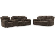 Frohn Reclining Sofa, Loveseat and Recliner