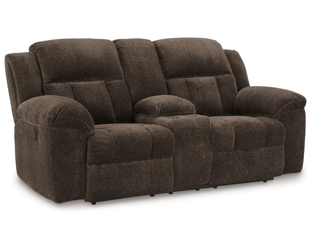 Loveseat reclinable Frohn con consola