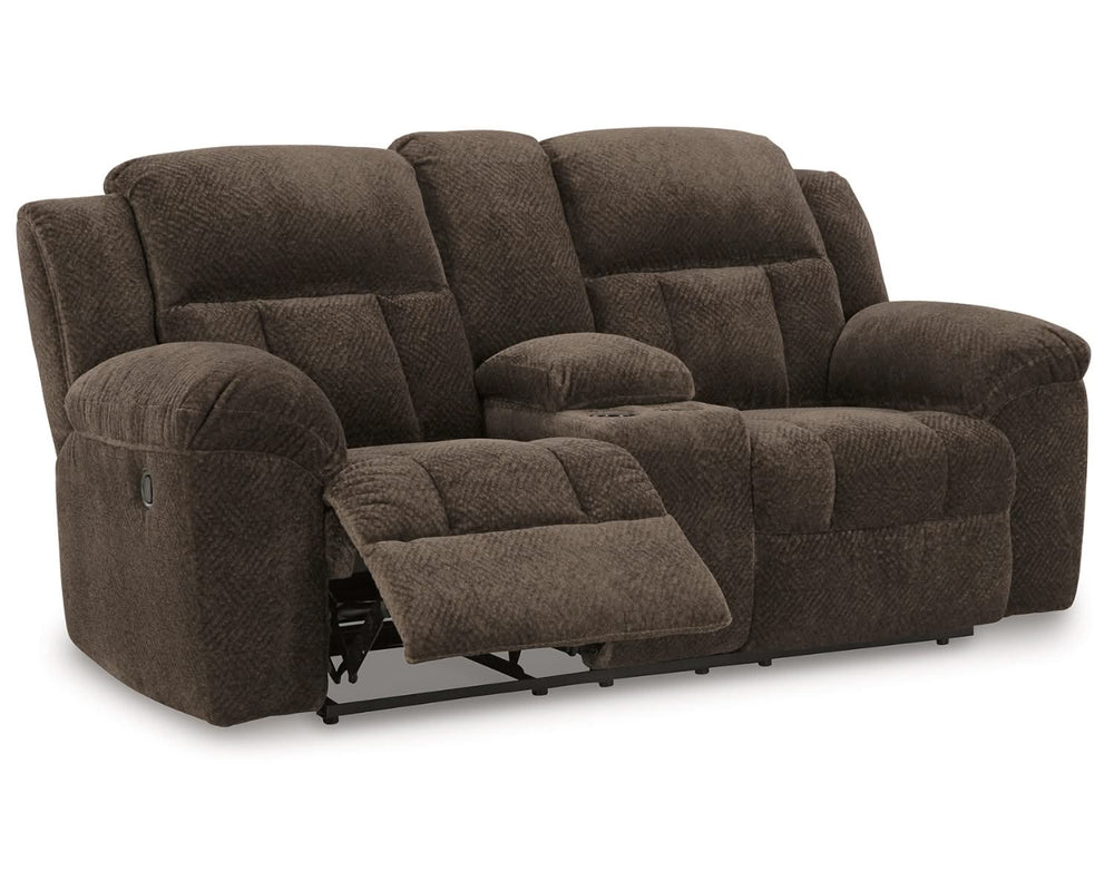 Loveseat reclinable Frohn con consola