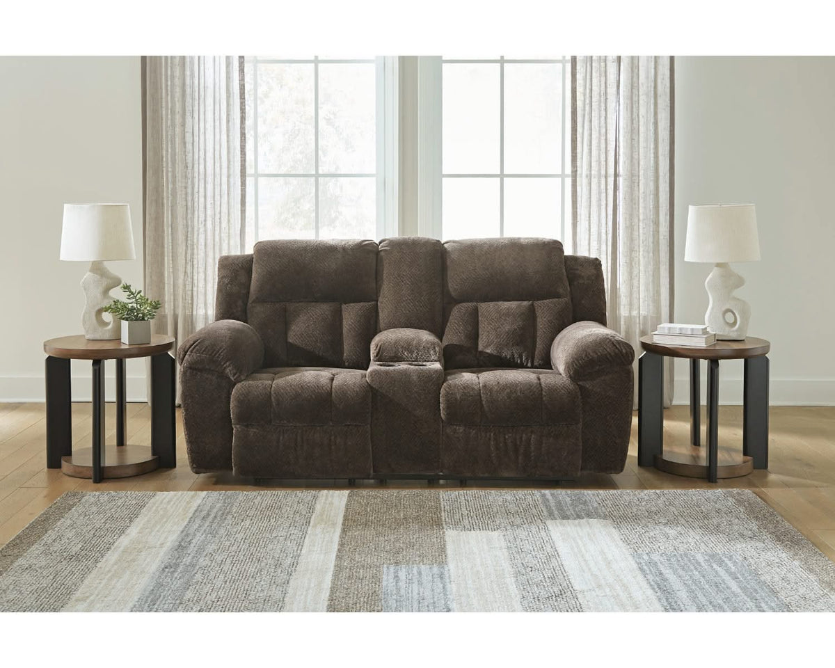 Loveseat reclinable Frohn con consola
