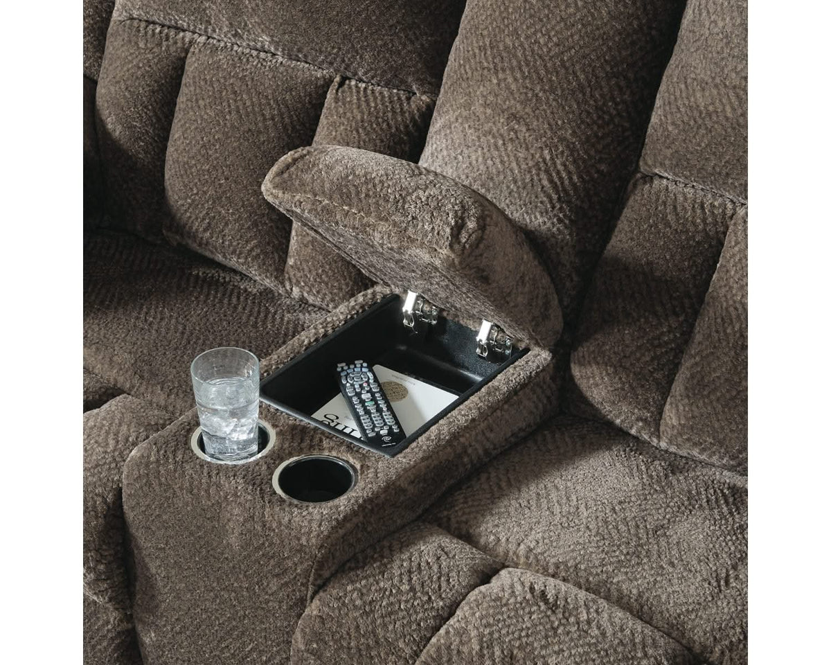Loveseat reclinable Frohn con consola