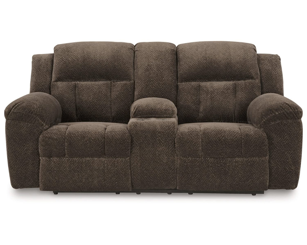 Loveseat reclinable Frohn con consola
