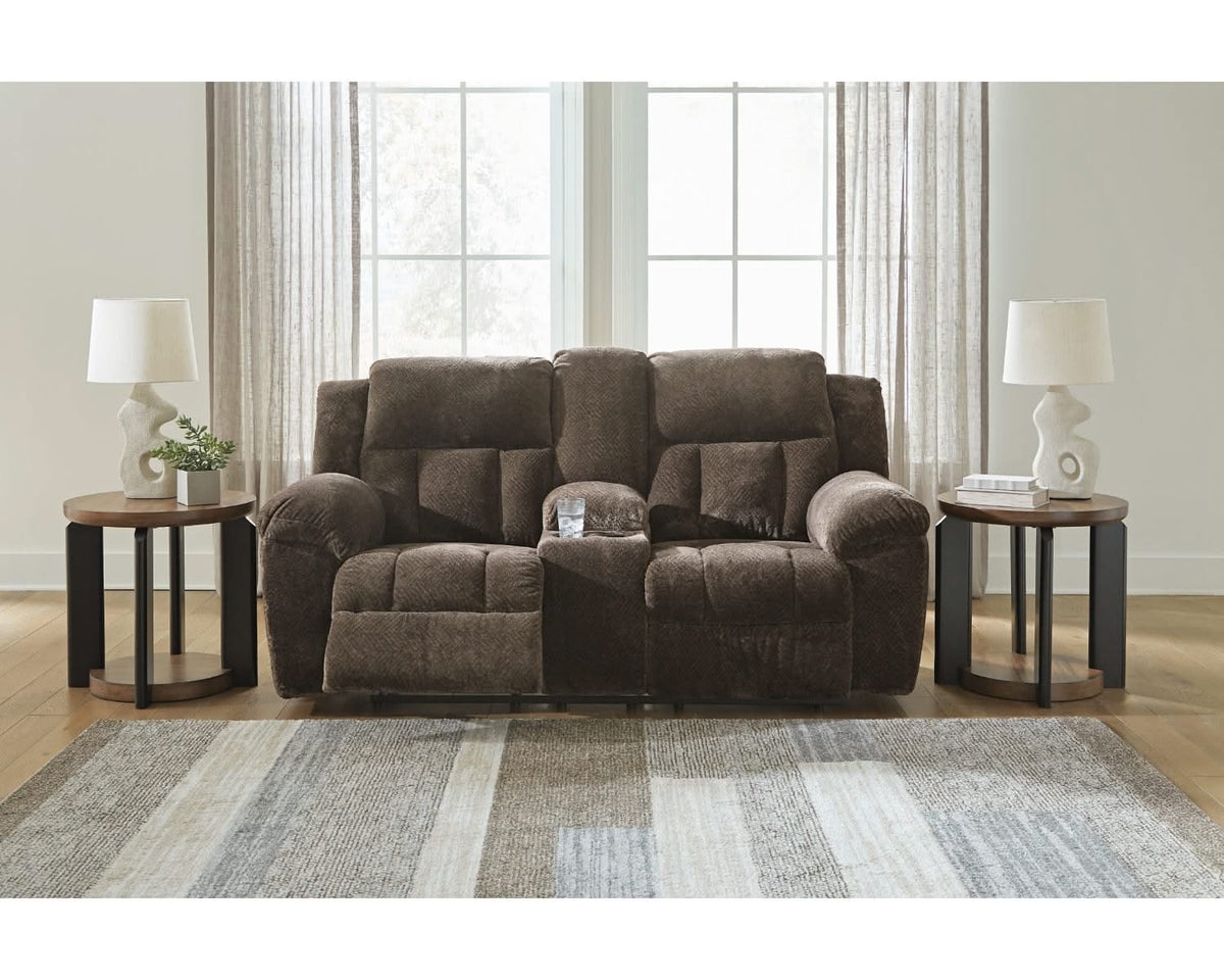 Loveseat reclinable Frohn con consola