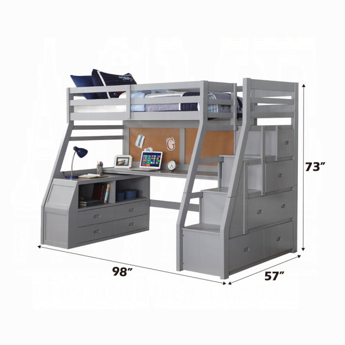 Jason II Twin Loft Bed W/Storage