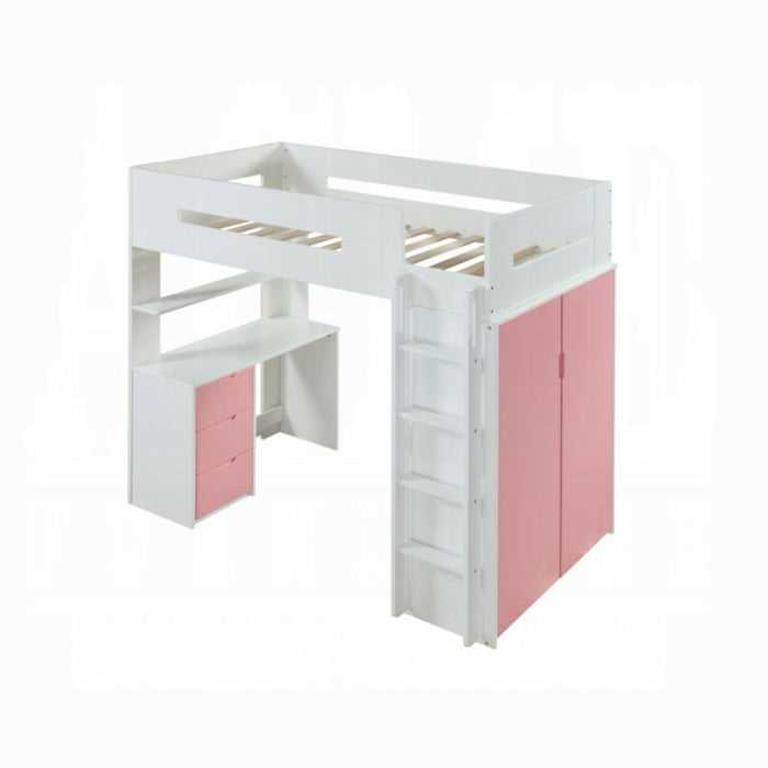 Nerice Twin Loft Bed W/Desk & Wardrobe