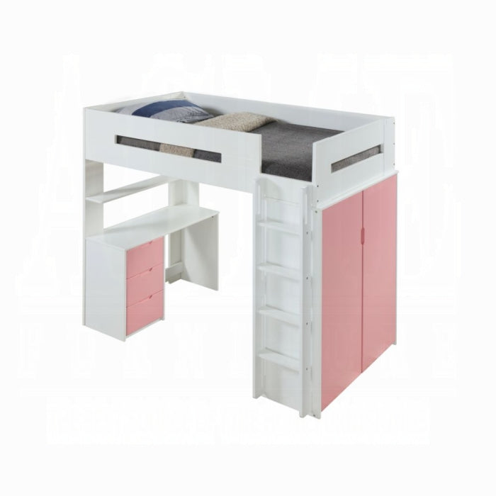 Nerice Twin Loft Bed W/Desk & Wardrobe