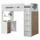 Cama alta individual Nerice con escritorio y armario
