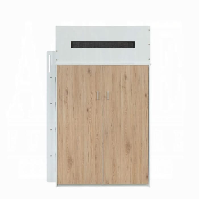Cama alta individual Nerice con escritorio y armario