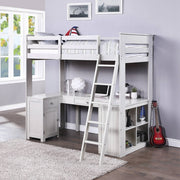 Ambar Twin Loft Bed W/Desk & Bookcase & Chest