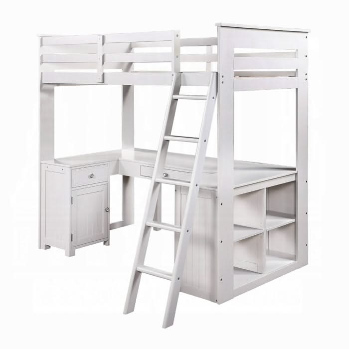 Ambar Twin Loft Bed W/Desk & Bookcase & Chest
