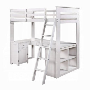 Ambar Twin Loft Bed W/Desk & Bookcase & Chest