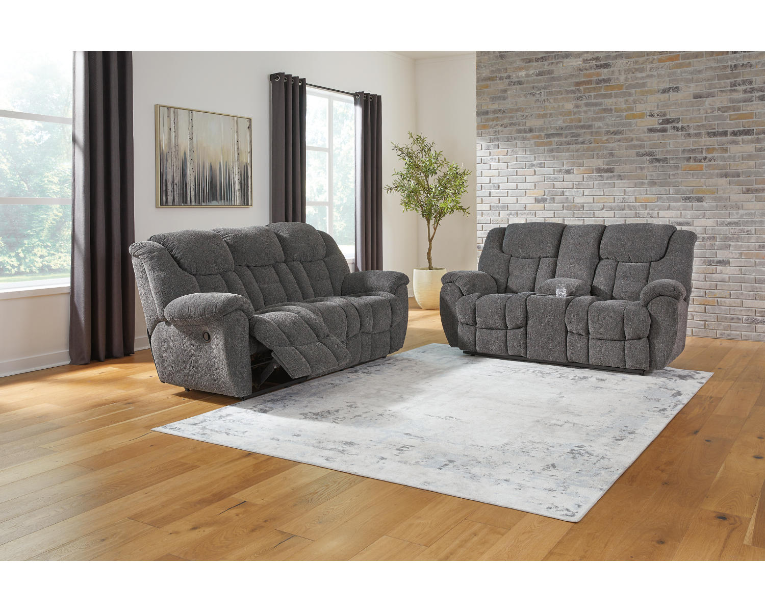 Foreside Reclining Sofa and Loveseat