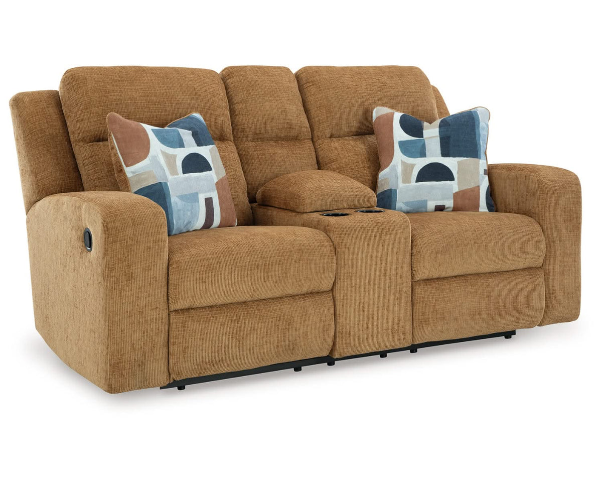 Loveseat reclinable Kanlow con consola