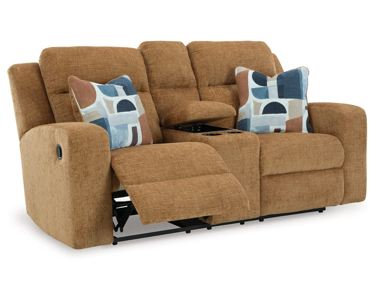 Loveseat reclinable Kanlow con consola