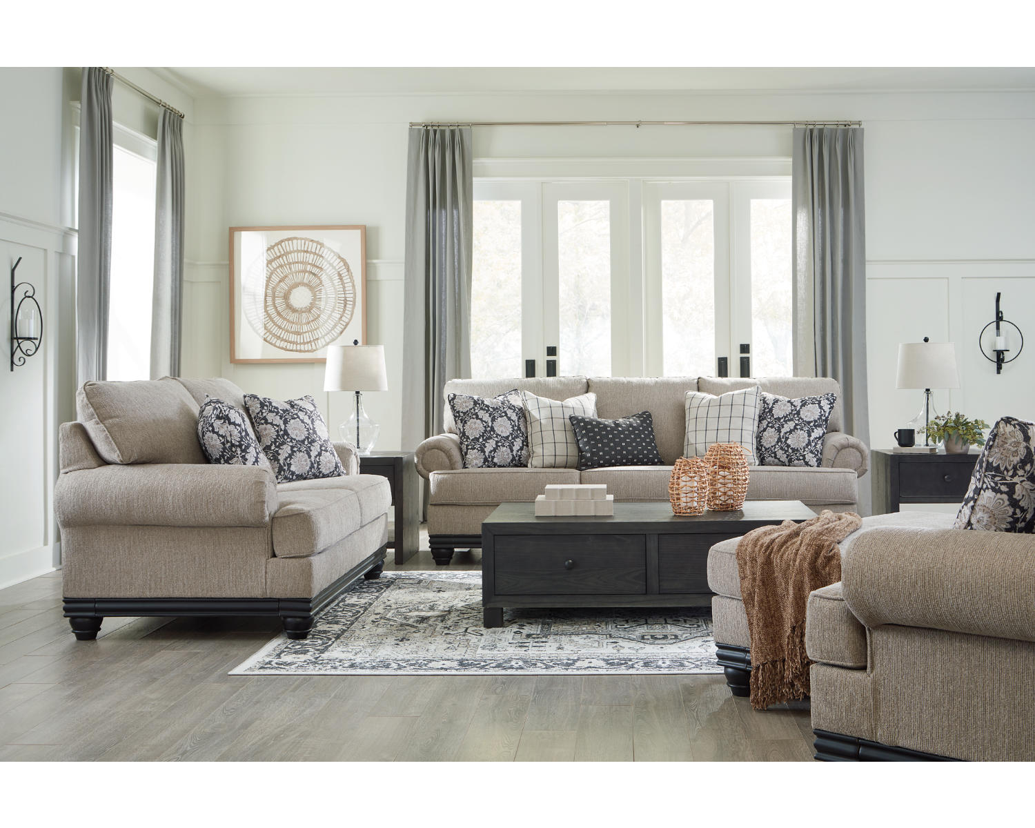 Elbiani Sofa, Loveseat, Oversized Chair and Ottoman