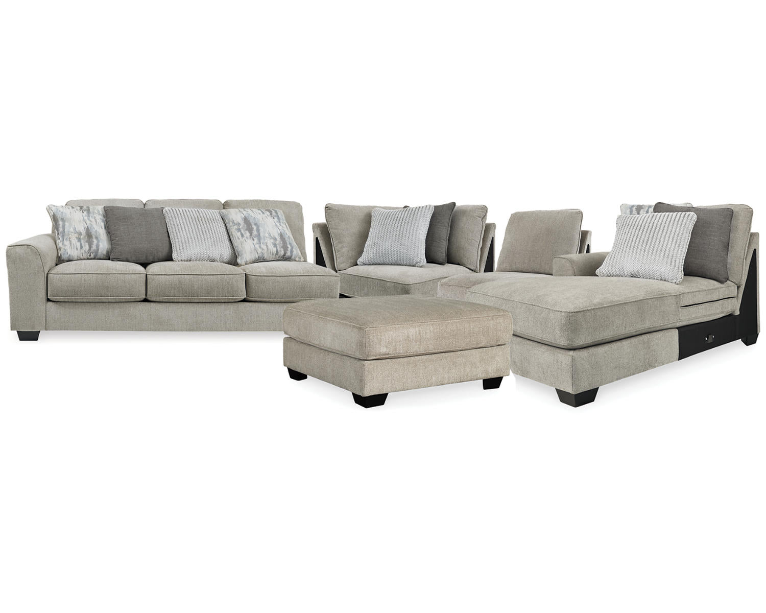 Ardsley 4-Piece Sectional and Oversized Accent Ottoman