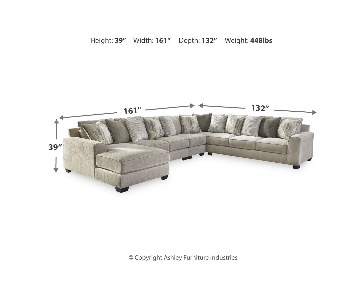 Ardsley 5-Piece Sectional with Ottoman