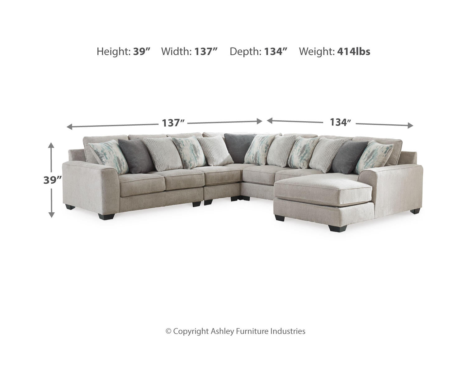 Ardsley 5-Piece Sectional with Chaise