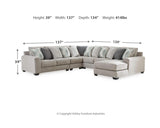 Seccional Ardsley de 5 piezas con chaise longue