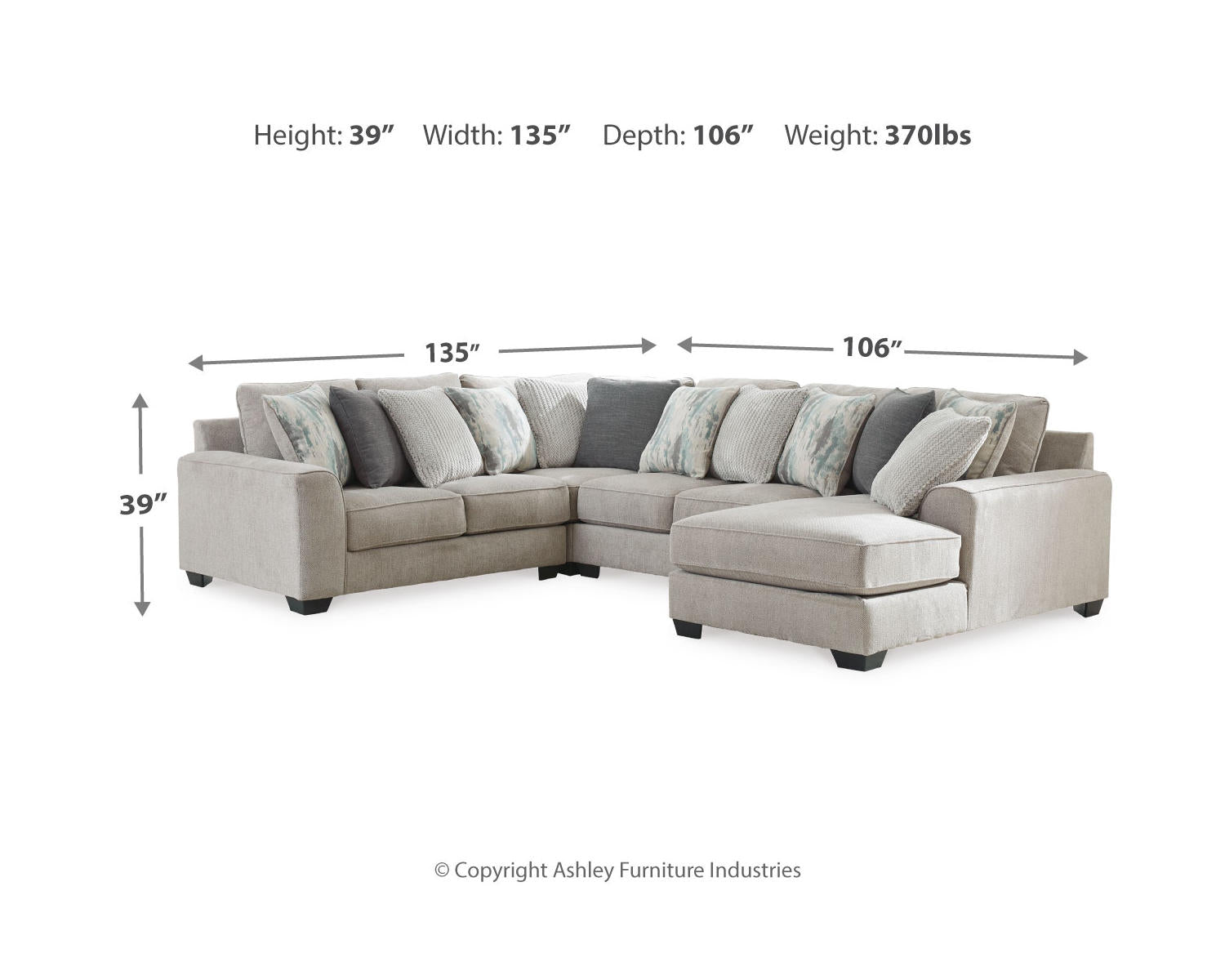 Ardsley 4-Piece Sectional with Chaise