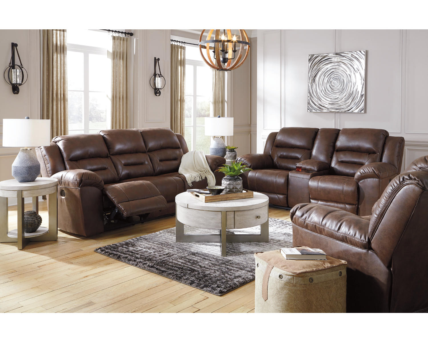 Stoneland Power Reclining Sofa, Loveseat and Recliner