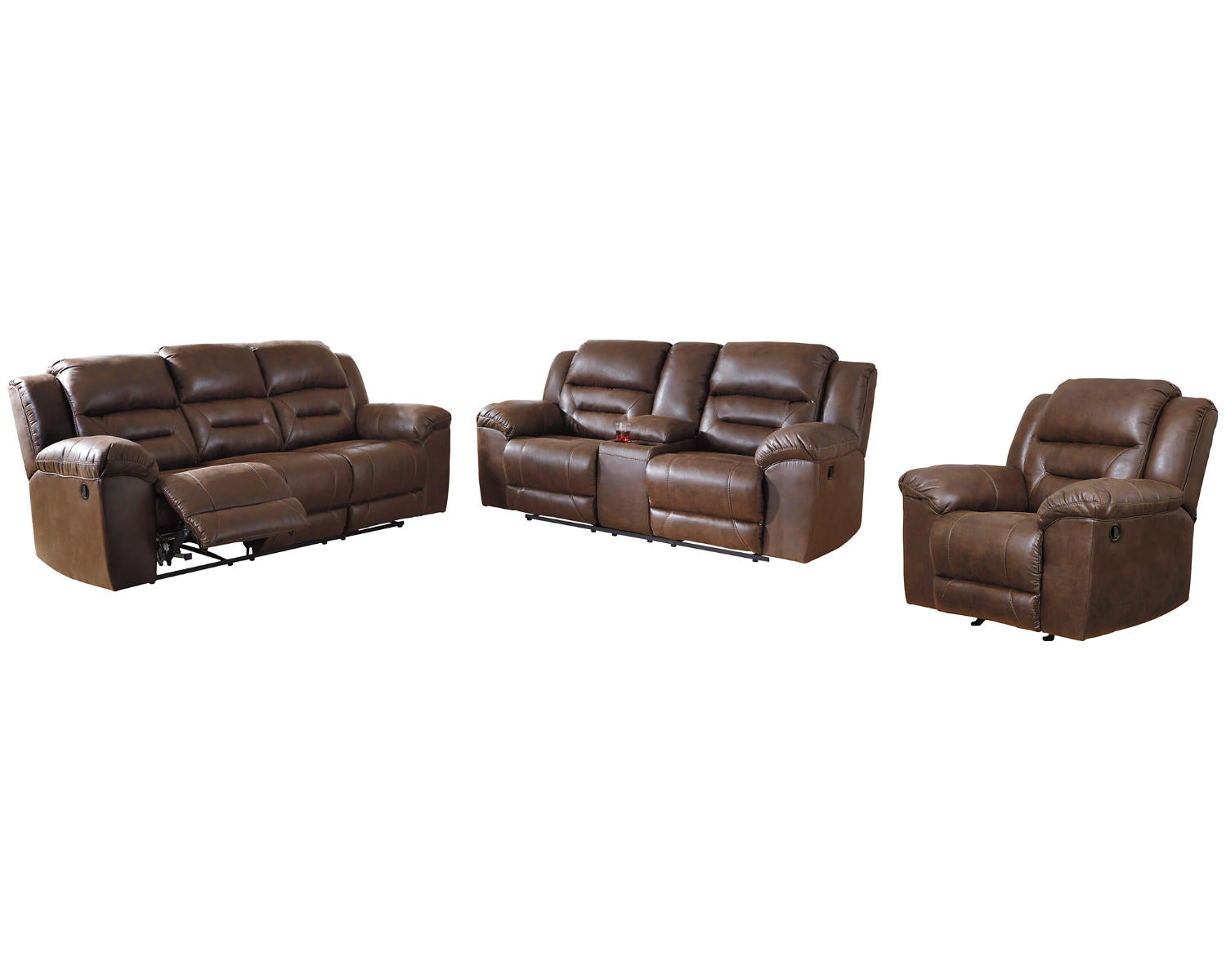 Stoneland Reclining Sofa, Loveseat and Recliner