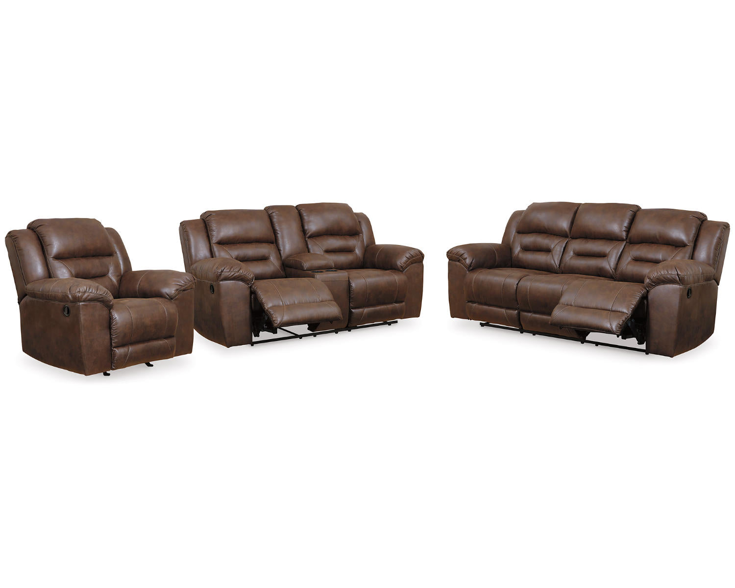 Stoneland Reclining Sofa, Loveseat and Recliner