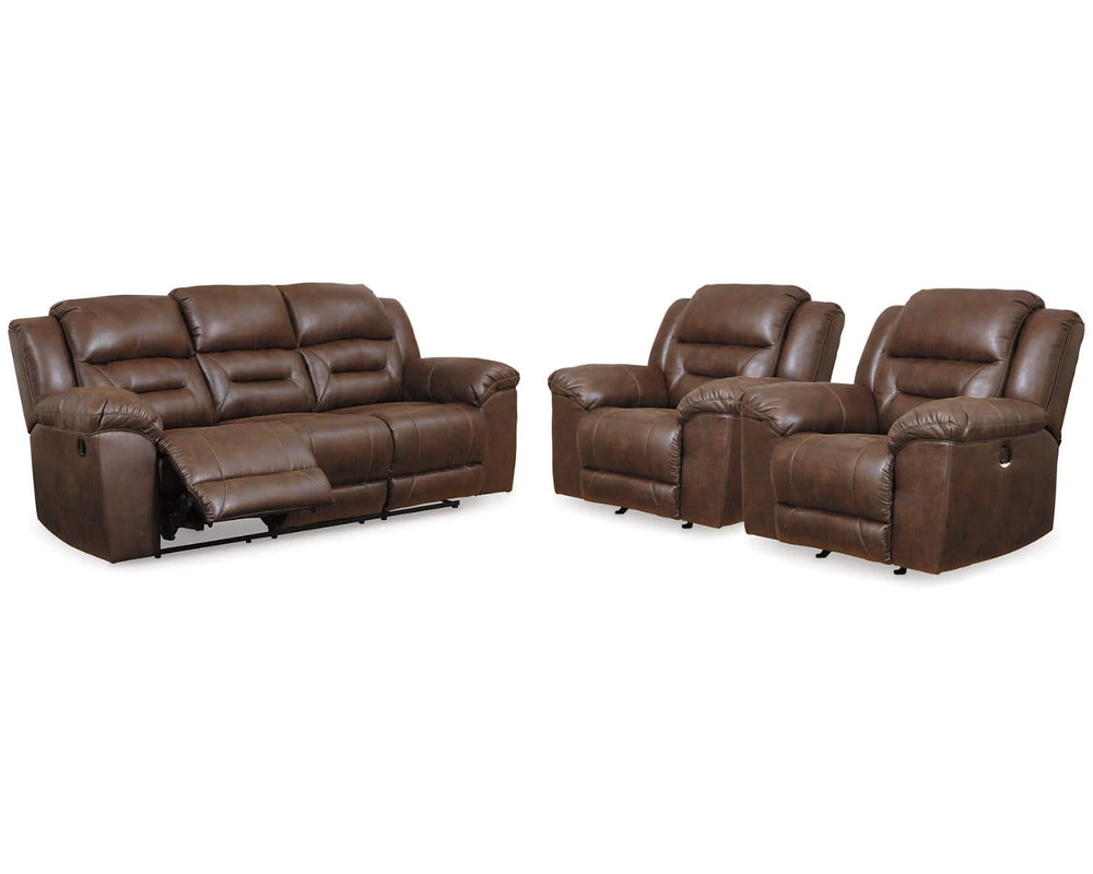 Sofá reclinable Stoneland y dos sillones reclinables eléctricos