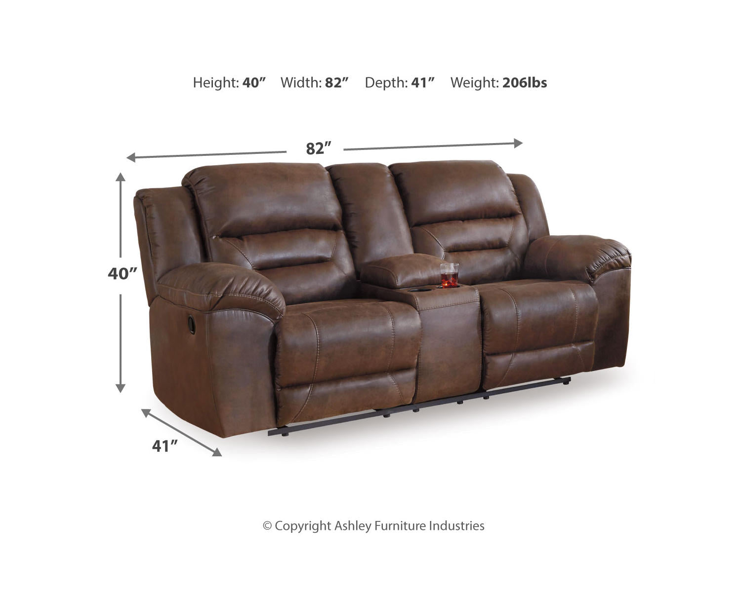 Stoneland Reclining Loveseat with Console