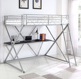 Cama alta Hyde Metal Workstation completa plateada