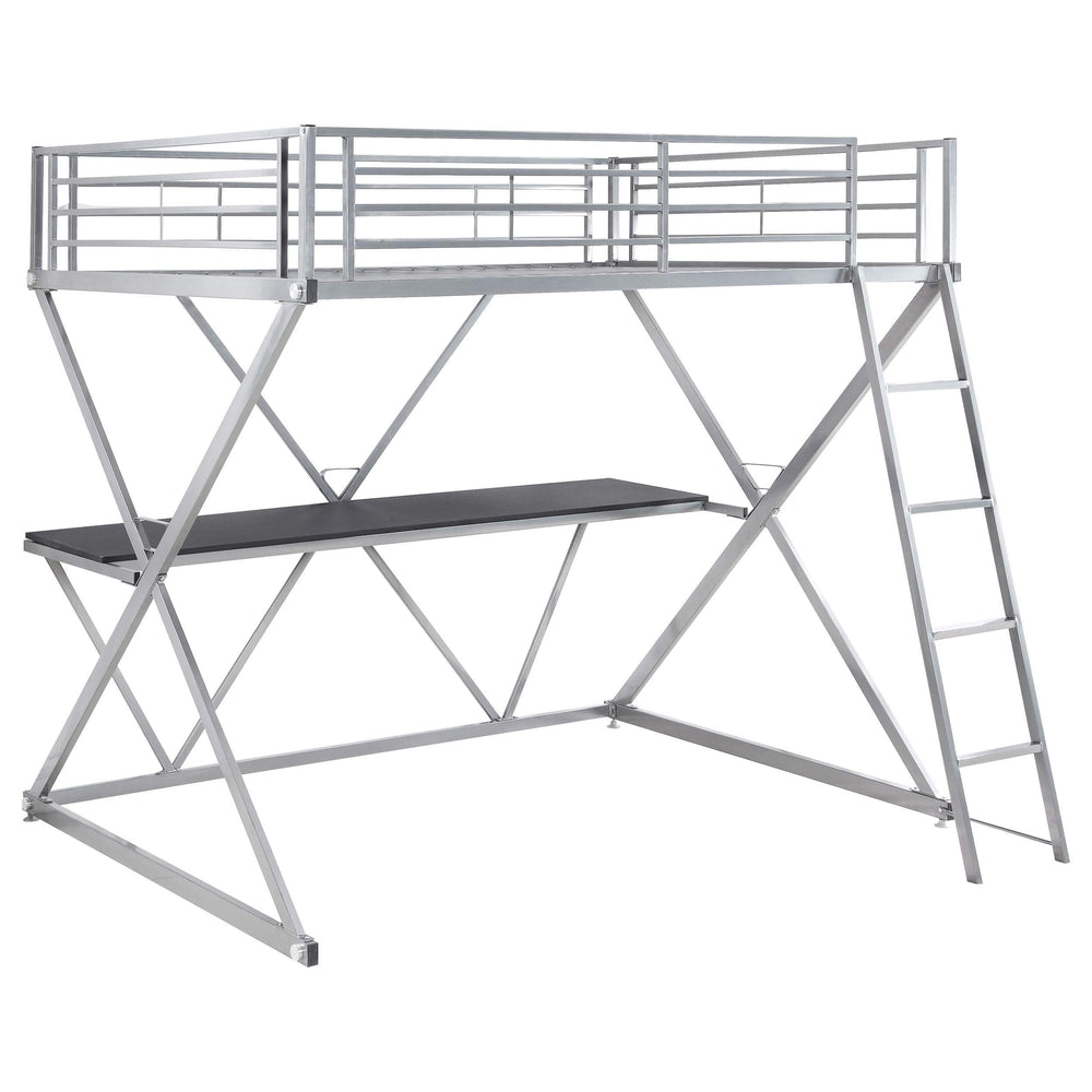 Cama alta Hyde Metal Workstation completa plateada