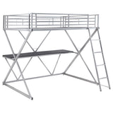 Cama alta Hyde Metal Workstation completa plateada