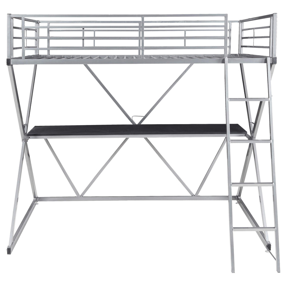 Cama alta Hyde Metal Workstation completa plateada