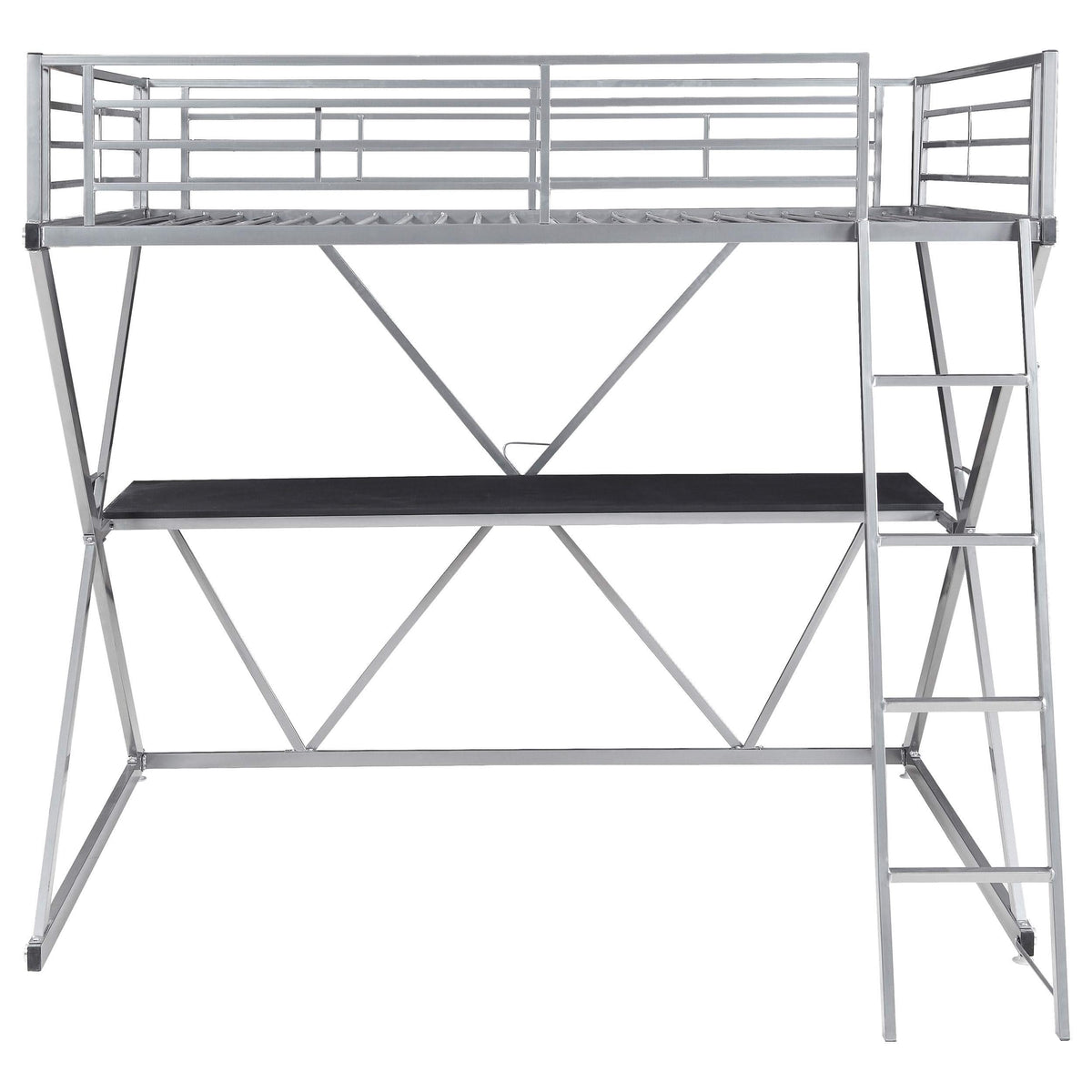 Cama alta Hyde Metal Workstation completa plateada