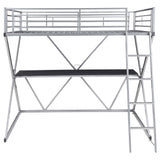 Cama alta Hyde Metal Workstation completa plateada