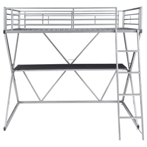 Cama alta Hyde Metal Workstation completa plateada