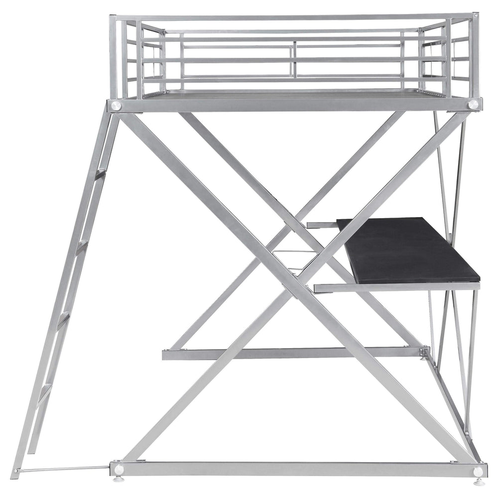 Cama alta Hyde Metal Workstation completa plateada