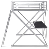 Cama alta Hyde Metal Workstation completa plateada
