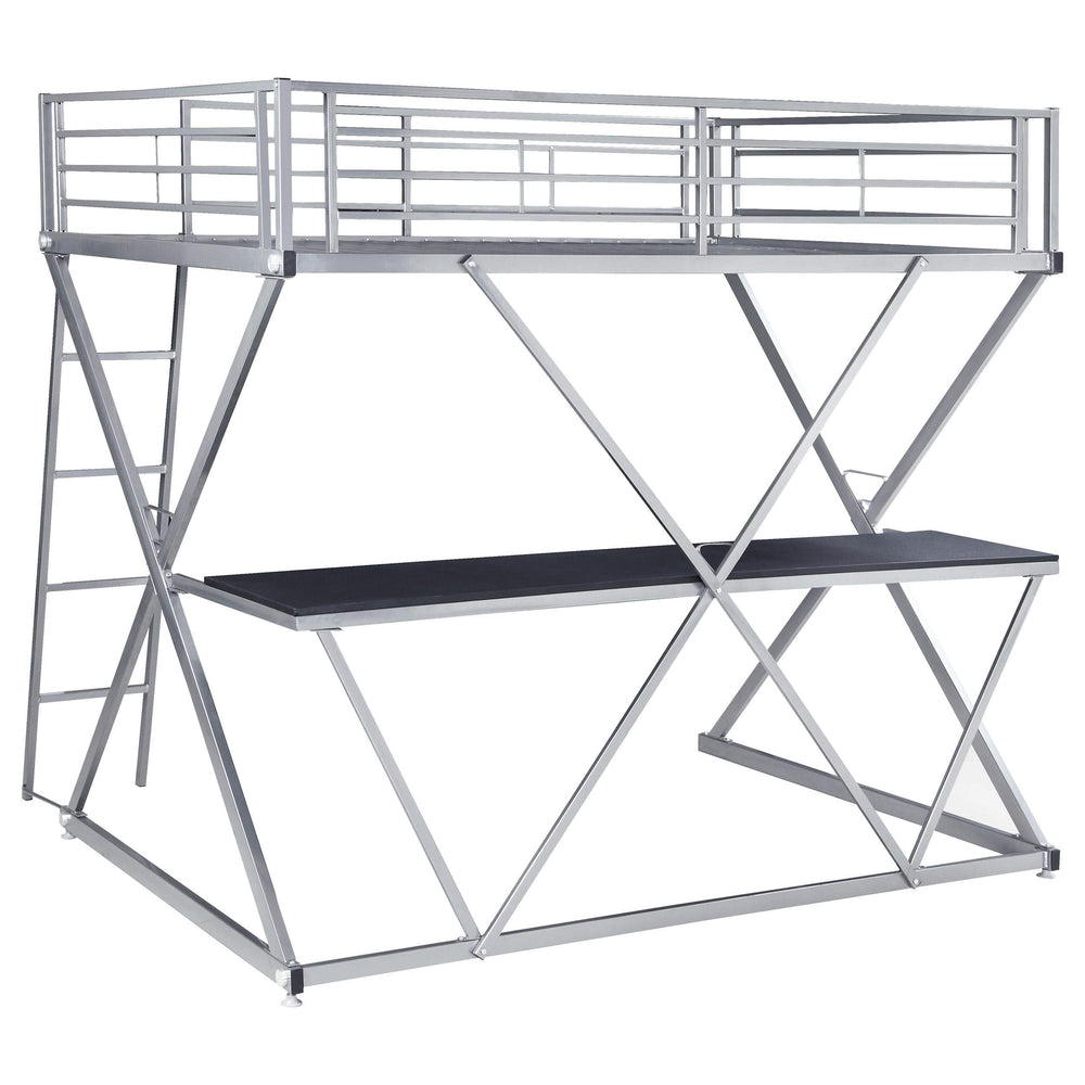 Cama alta Hyde Metal Workstation completa plateada