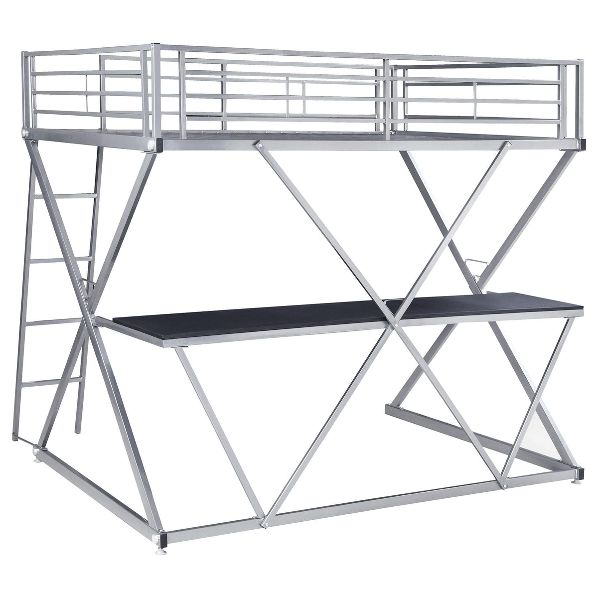 Cama alta Hyde Metal Workstation completa plateada