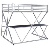 Cama alta Hyde Metal Workstation completa plateada