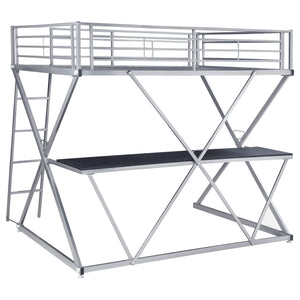 Cama alta Hyde Metal Workstation completa plateada