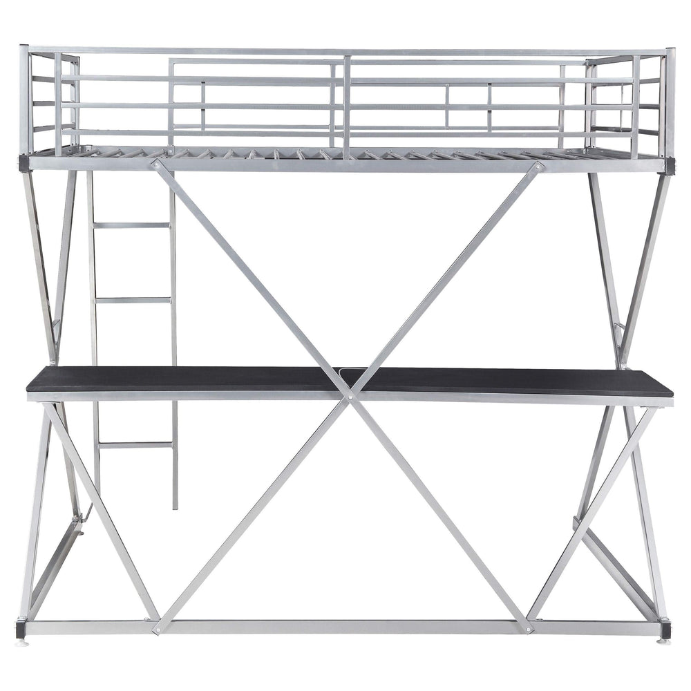 Cama alta Hyde Metal Workstation completa plateada